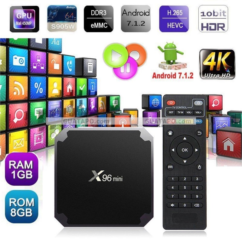 Mini X96 Android TV Box 4K HDMI, RCA 1GB / 8GB Convierte Cualquier TV en Smart  TV