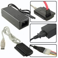 Adaptador IDE y SATA a USB + Fuente